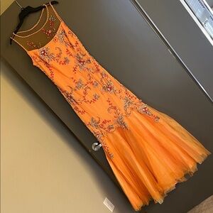 Orange Beaded prom Dress